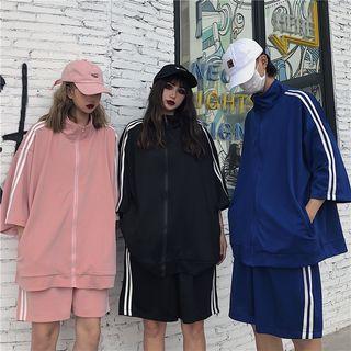 Set: Striped Detail Jacket + Shorts