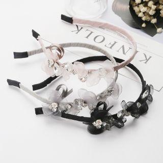 Rhinestone Flower Applique Headband