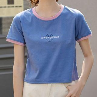 Short-sleeve Smile Face Print T-shirt