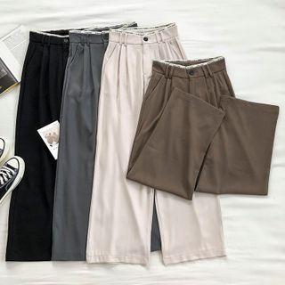 Lettering Print High-waist Pants