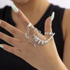 Scorpion Alloy Double Open Ring Silver - One Size