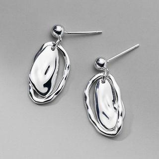 Irregular Sterling Silver Drop Earring 1 Pair - S925 Silver - Earrings - Silver - One Size