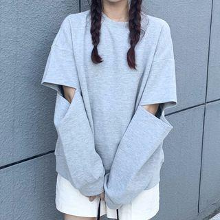 Long-sleeve Ripped Design Sweatshirt