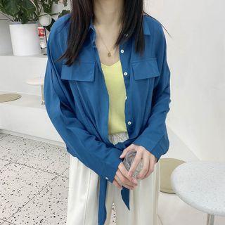 Long-sleeve Tied Shirt