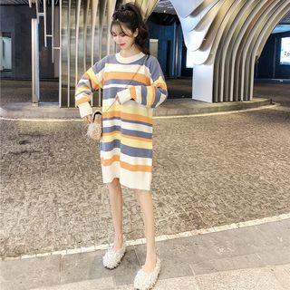 Striped Sweater Dress Dress - Mulitcolor - One Size