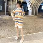 Striped Sweater Dress Dress - Mulitcolor - One Size