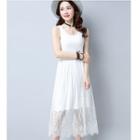 Lace Hem Midi Tank Dress