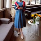 Band-waist Denim A-line Dress