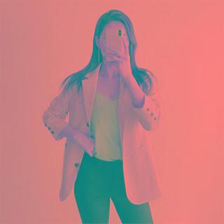 Padded-shoulder Button-up Blazer