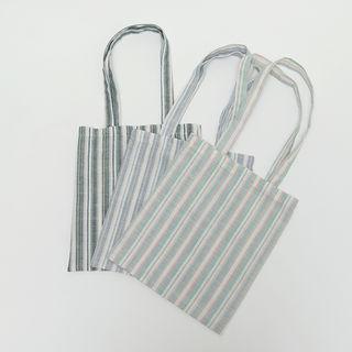 Striped Fabric Shopper Bag
