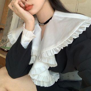 Long-sleeve Ruffle Mini Blazer Dress / Belt