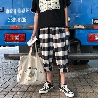 Cropped Check Pants