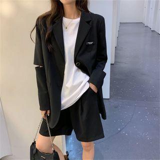 Cutout Long Sleeve Blazer