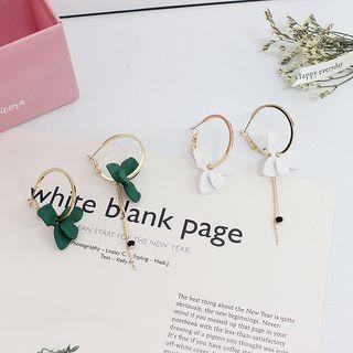 Non-matching Petal Hoop Earring