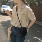 Pocketed Short-sleeve Blouse