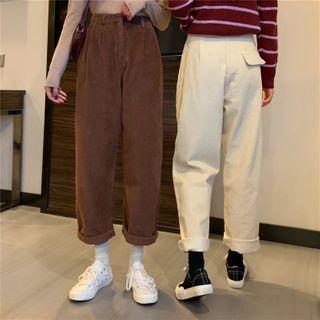 High-waist Corduroy Straight Leg Pants