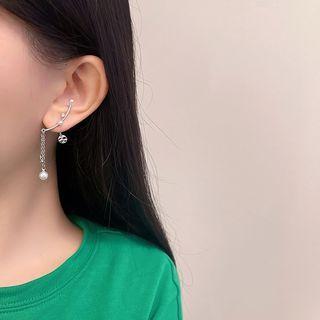 Faux Pearl Drop Earring 1 Pair - White Faux Pearl - Silver - One Size