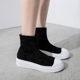 Two-tone Platform Short Boots