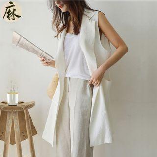 Notch Lapel Single-button Vest