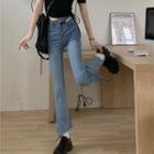High-waist Split Bell-bottom Jeans