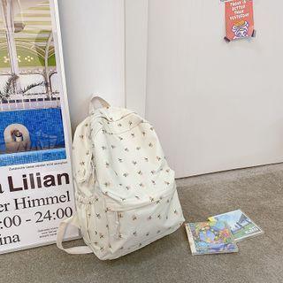 Floral Print Backpack Off-white - One Size