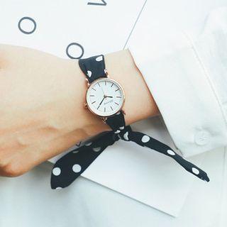 Dotted Fabric Band Watch