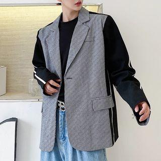Color-block One-buttoned Blazer