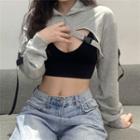 Cropped Buckled Hoodie
