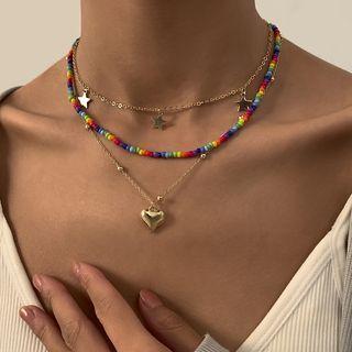Bead / Alloy Layered Necklace
