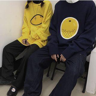 Couple Matching Fruit Applique Sweater