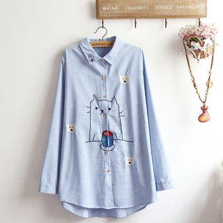 Animal Embroidery Shirt / Short-sleeve Printed T-shirt