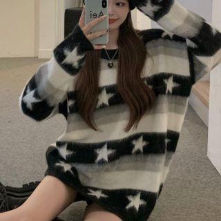 Star Striped Jacquard Sweater