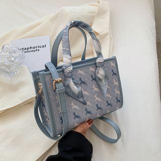 Deer Print Top Handle Crossbody Bag
