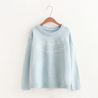 Embroidered Sweater Off-white - One Size