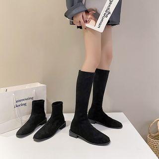 Plain Block Heel Boots