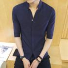 Split-neck 3/4-sleeve Shirt