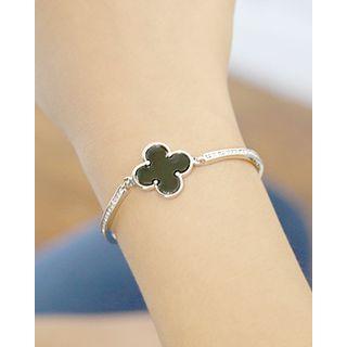 Clover-charm Metal Bracelet