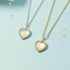 Shell & Rhinestone Heart Necklace