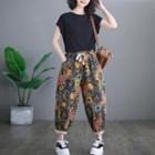 Floral Cropped Baggy Pants