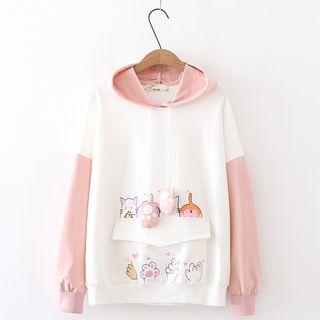 Paneled Animal Print Hoodie (various Designs)