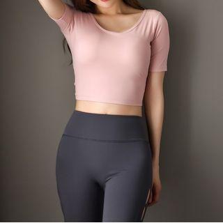 Cross-strap Back Short-sleeve Sports T-shirt