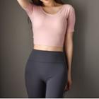 Cross-strap Back Short-sleeve Sports T-shirt