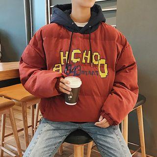 Couple Matching Padded Letter Hoodie
