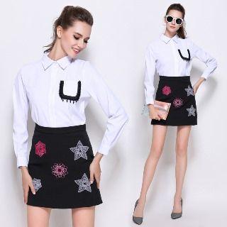 Set: Blouse + Embroidered Skirt