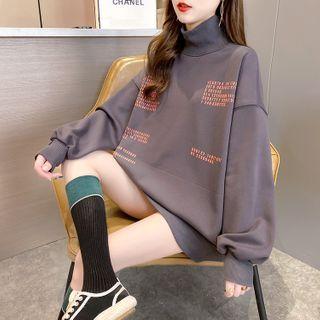 Printed Mock-turtleneck Pullover
