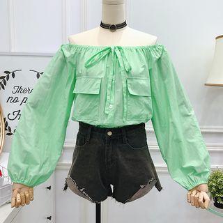Tie-front Boatneck Shirt
