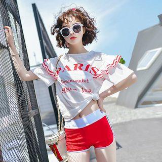 Set: Color Block Bikini + T-shirt