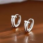 Layered Hoop Earring 1 Pair - Silver - One Size