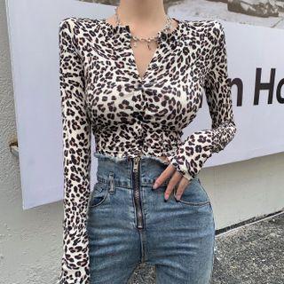 Leopard Print Cropped T-shirt