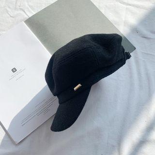 Wool Blend Newsboy Cap Black - One Size